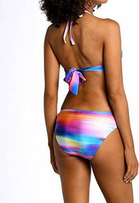 La Blanca Sunset Shores Soft Band Bikini Halter Top in multi brights - women's swimwear - detail view