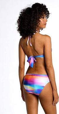 La Blanca Sunset Shores Soft Band Bikini Halter Top in multi brights - women's swimwear - alternate view