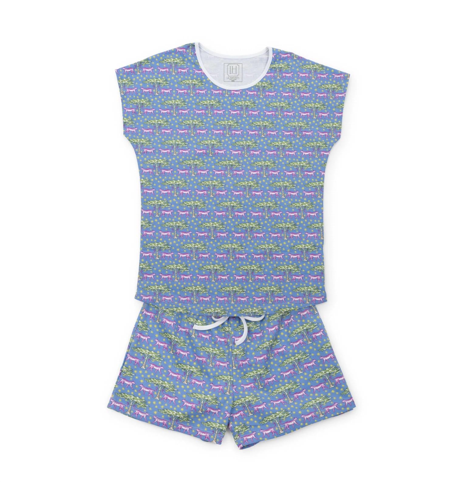 Lila + Hayes - Women's Riley Royal Safari Pajama Set