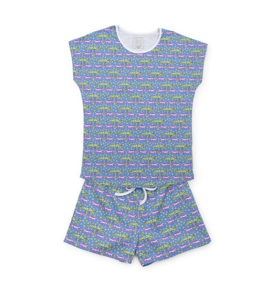 Lila + Hayes - Women's Riley Royal Safari Pajama Set