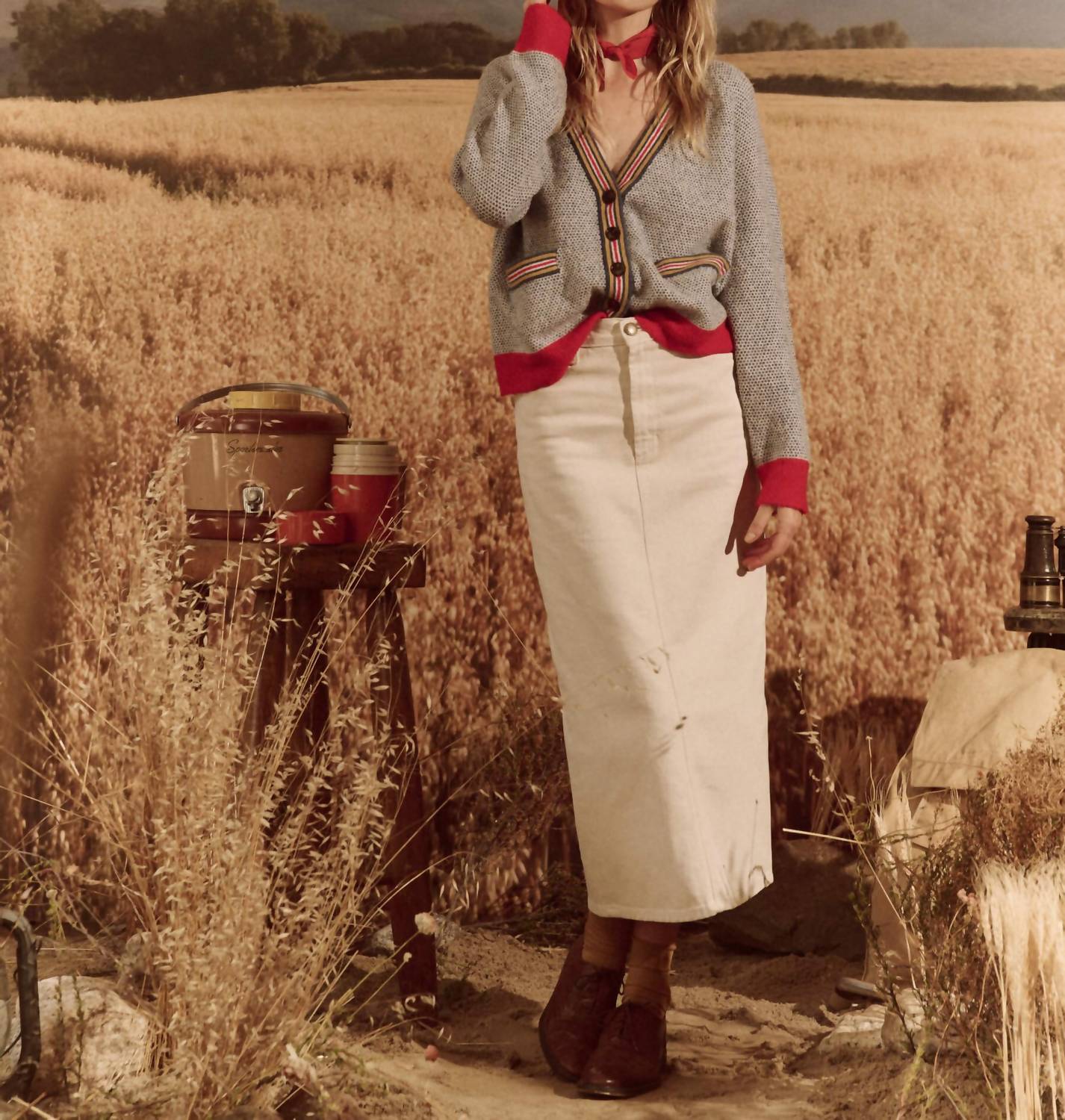 The Great. - Column Midi Skirt