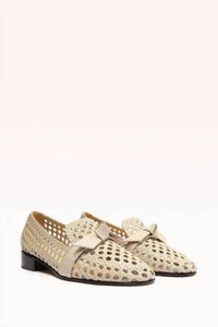 ALEXANDRE BIRMAN Women's Clarita Woven Basketry Loafer in beige - women's flats - detail view