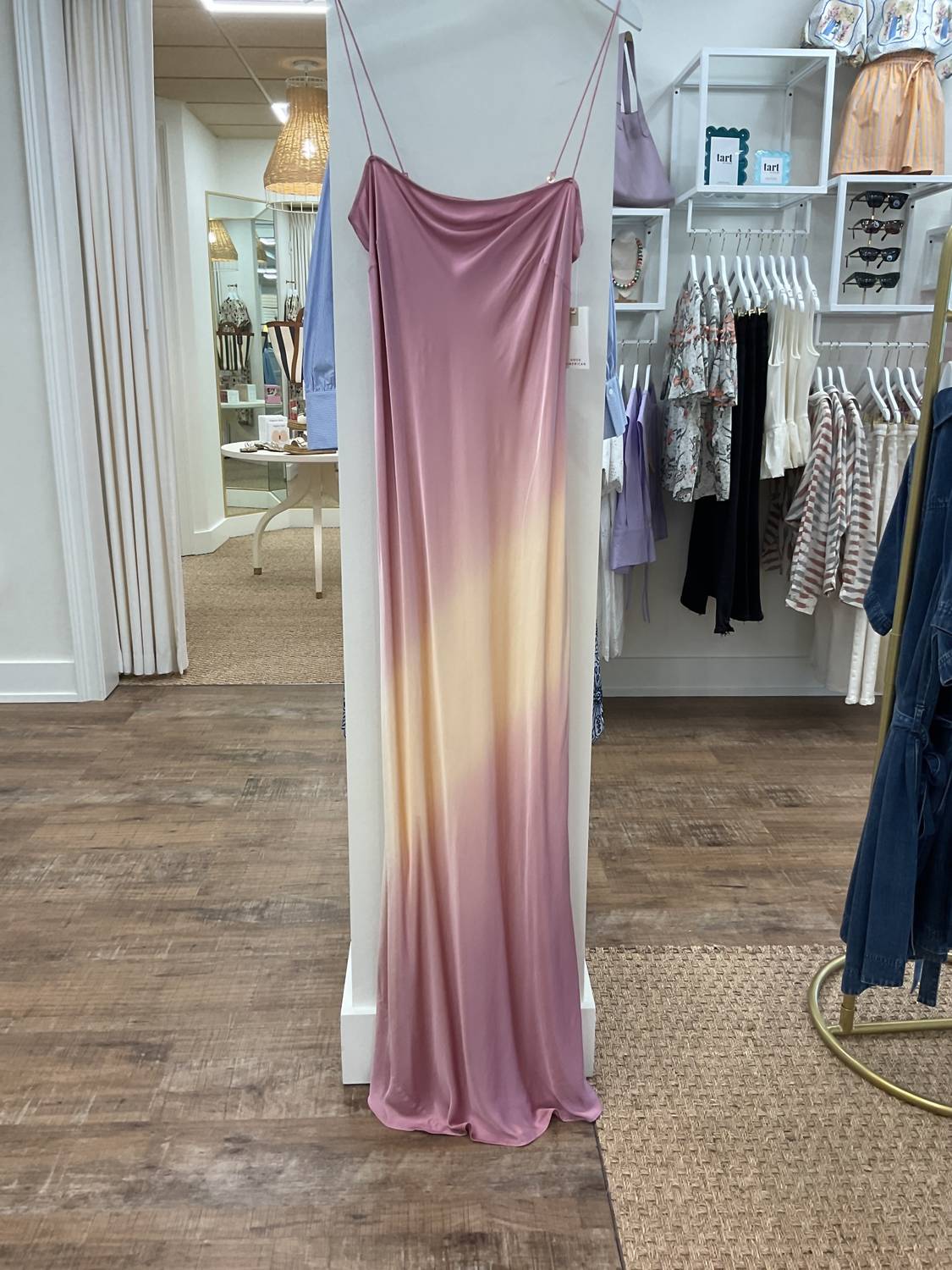 Sundara Women's Satin Slip Maxi Dress in beige - women's dress