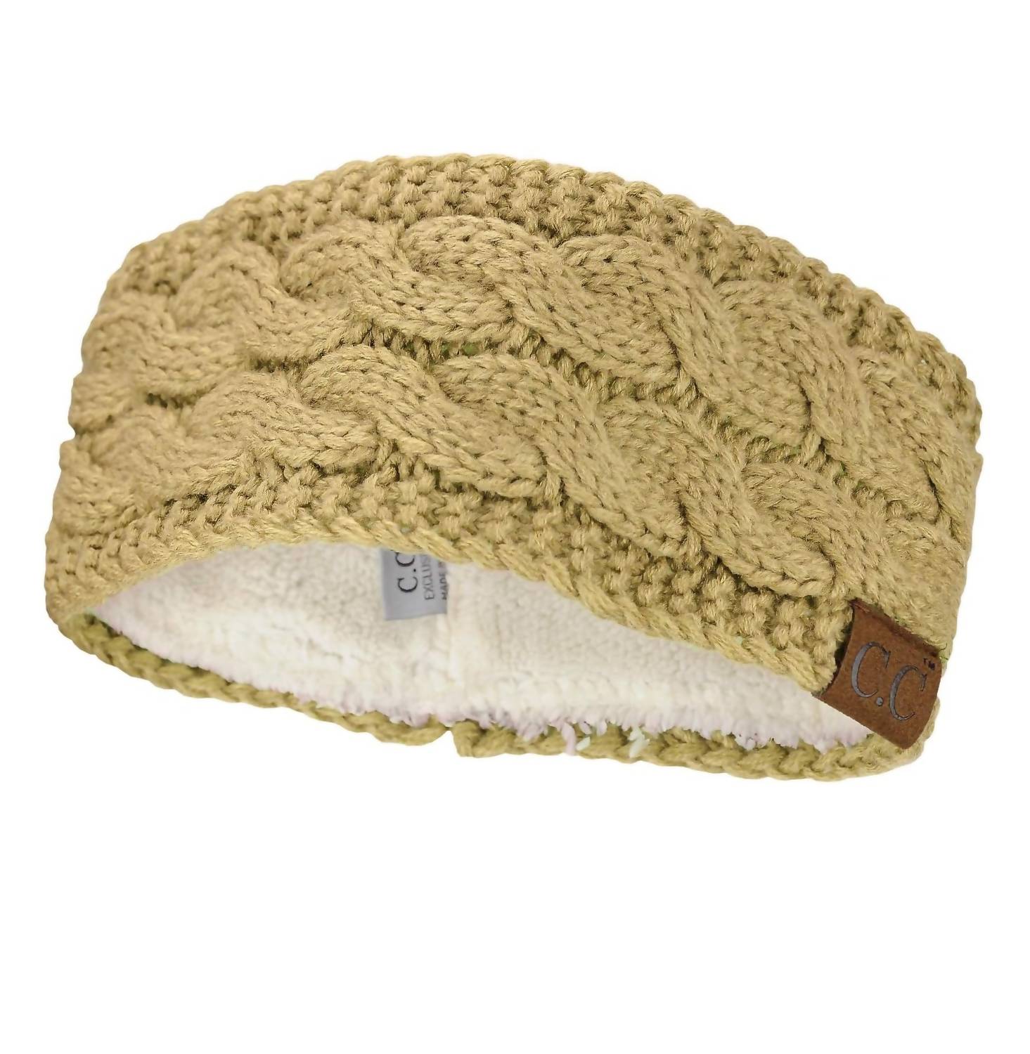C.C Beanie - Cable Knit Lined Headwrap