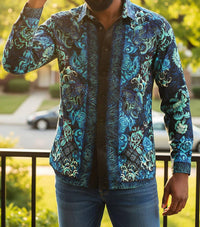 Barabas - Westerly Tiger Rhinestone Long Sleeve Shirt
