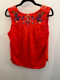 Johnny Was - Women's Vneck shirred linen tank