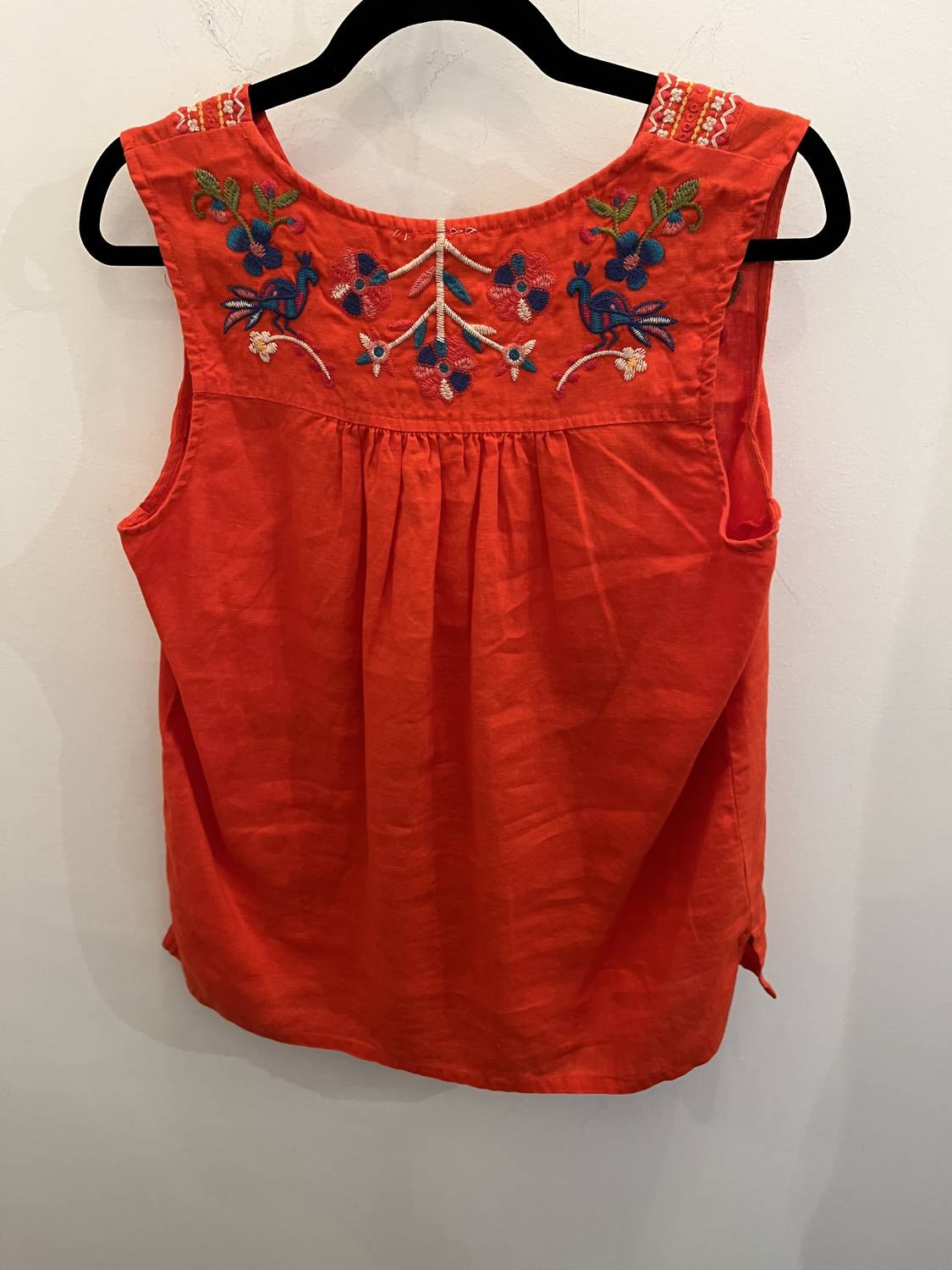 Johnny Was - Women's Vneck shirred linen tank