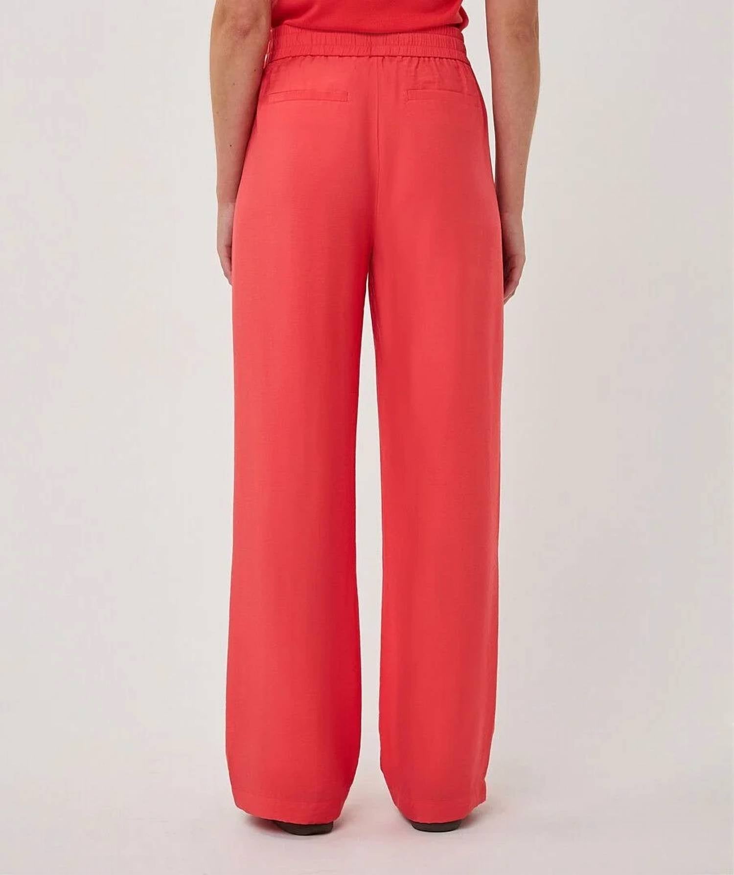 Esqualo - Wide Elastic Waist Slub Trousers