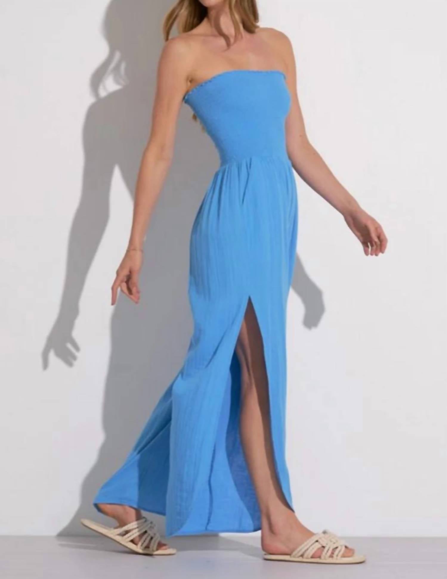 Elan - Strapless Side Leg Slit Jumper