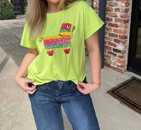 QUEEN OF SPARKLES Piñata Crewneck Tee in green - women's t-shirt - detail view