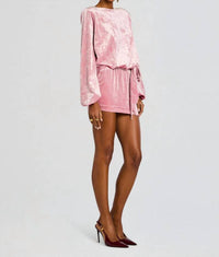 RETROFETE Elysia Velvet Dress in vintage rose - women's dress - alternate view