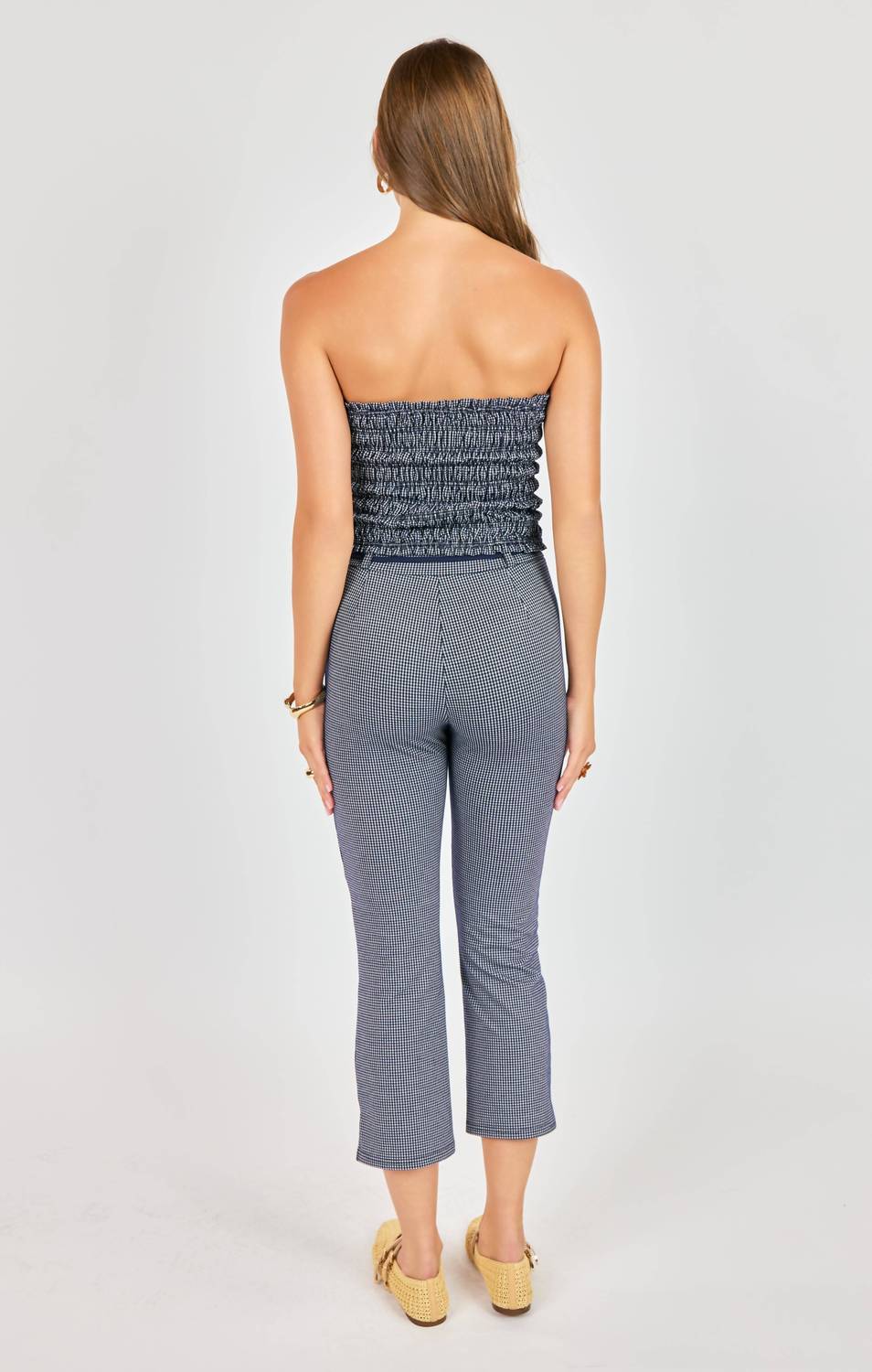 Sadie & Sage Frankie Smocked Tube Top in navy - women's shirt - view 7
