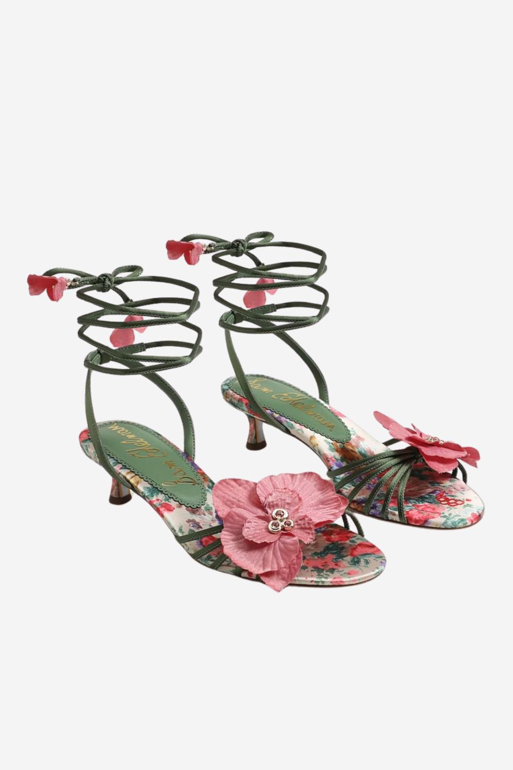 Sam Edelman - Womens Carla Lace Up Kitten Heel Sandal