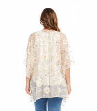 Karen Kane - Floral Embroidered Open Front Jacket - Plus