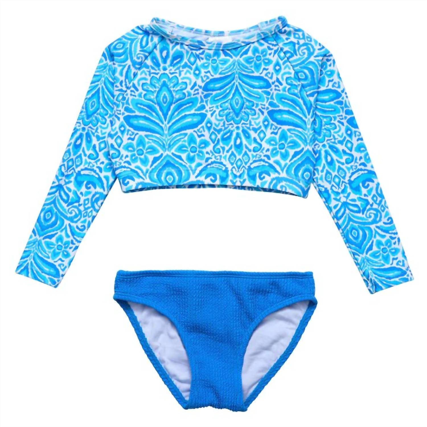 Snapper Rock - Girl's Crop Long Sleeve Rash Set