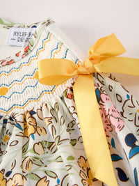 Rylee + Cru - Girl's Fall Embroidery Smocking Bow Dress