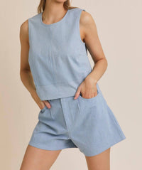 Gilli - Anna Striped Pleated Short