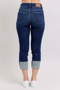 Judy Blue - Women's Ella Double Waist Cuff Capri Jeans