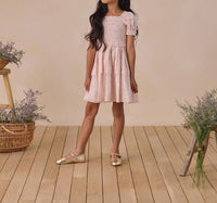 NORALEE Girls Cosette Dress in lavender floral - kids' dress - detail view