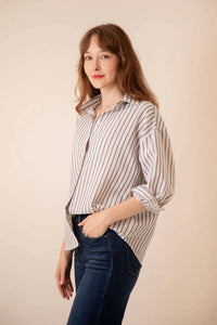 Miou Muse - Shiloh Striped Button Down Shirt