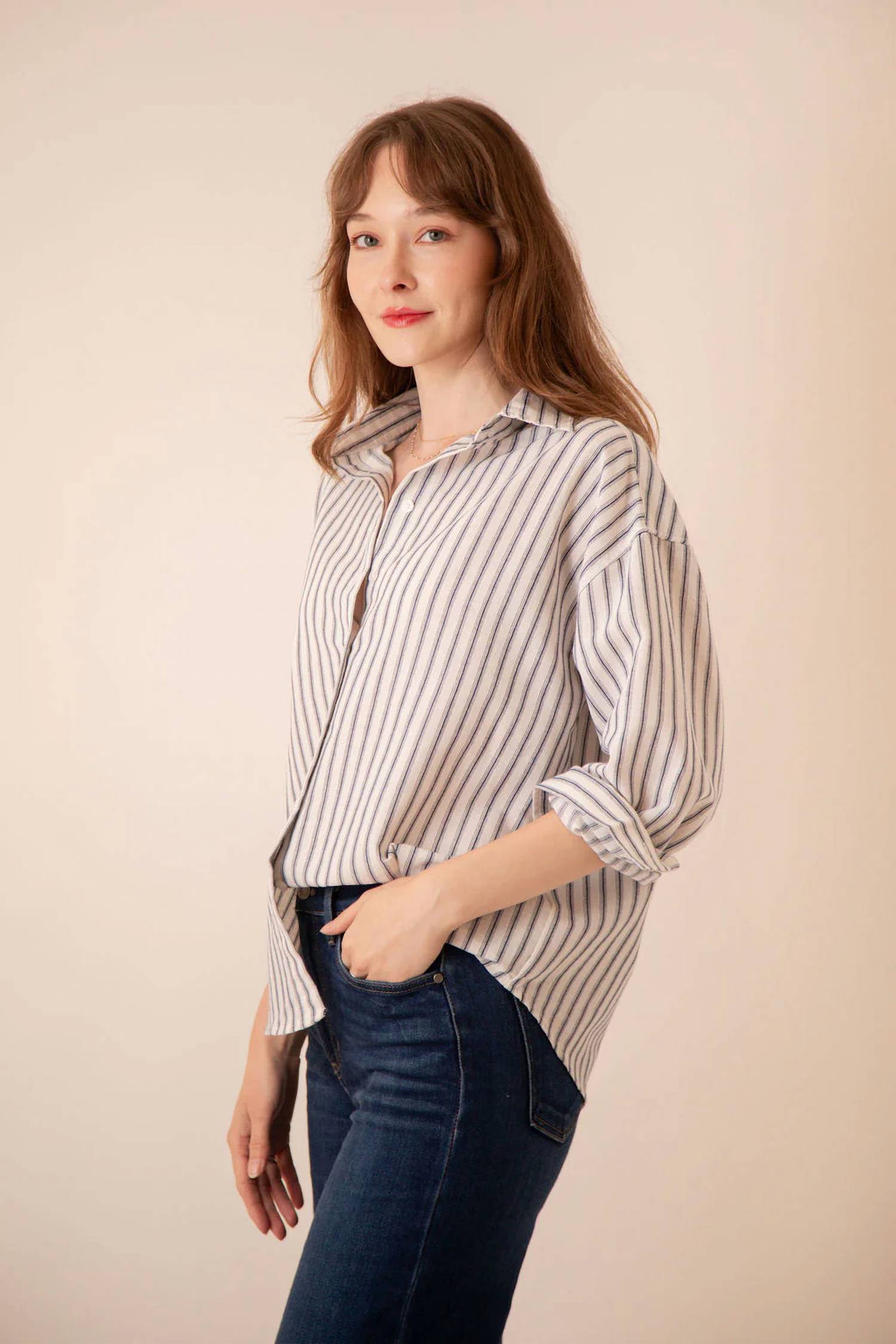 Miou Muse - Shiloh Striped Button Down Shirt