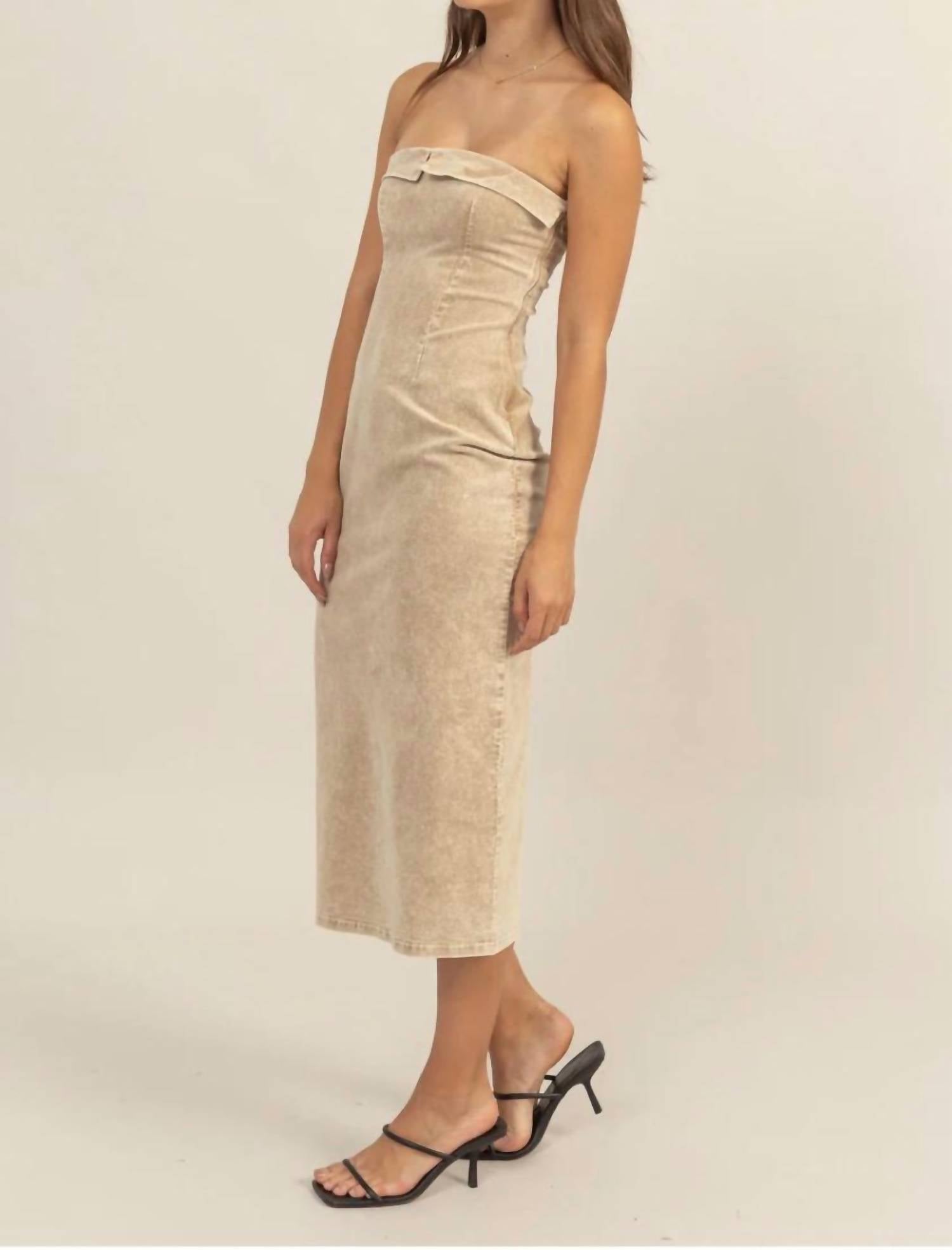 Hyfve - Washed Corduroy Strapless Dress