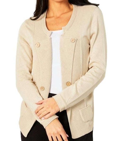 Buttoned Lapel Cardigan