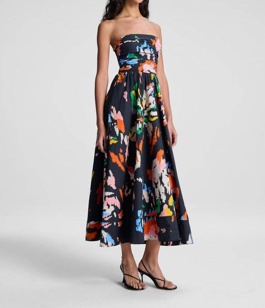 A.L.C. - Tate Strapless Printed Midi Dress
