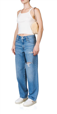 Eterne Cropped Rib Tank in ivory - women's tank top - alternate view