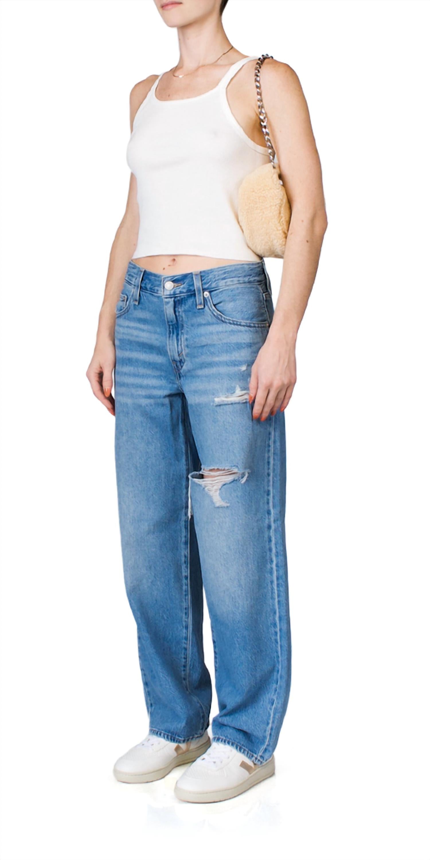 Eterne Cropped Rib Tank in ivory - women's tank top - alternate view