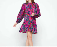 FARM RIO Rainbow Macaw Mini Dress in multi - women's dress