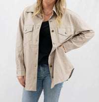 She + Sky - Faux Leather Shacket
