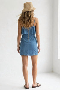 Naked Zebra - Coastal Waves Denim Mini Dress
