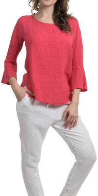 Gigi Moda - Gianni Linen Scoop Neck Top