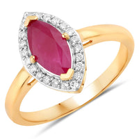 Diana M Jewels Women's Marquise Natural Ruby Fashion Ring (1.57 Ct) - Classic in 14k yellow gold - women's jewelry