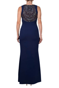 Aidan Mattox - Beaded Sequin Rhinestone Back Stretch Crepe Dress