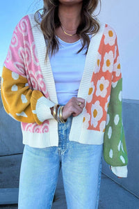 Liam & Company - Julie Colorblock Open Front Cardigan