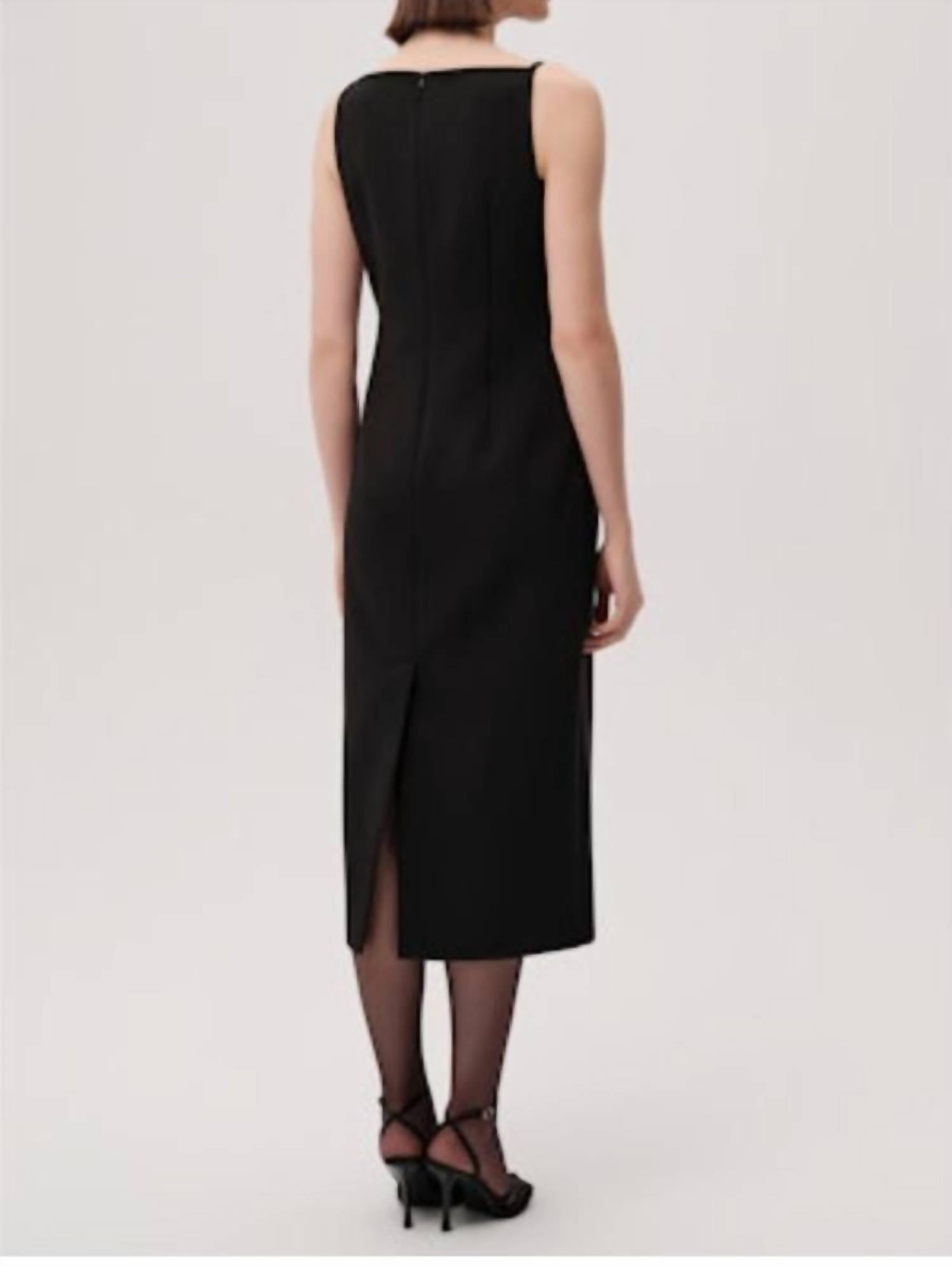 EXQUISE Glimmer Midi Dress in black - women's dress - detail view