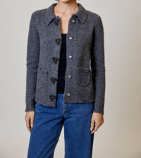 Design History - Beaded Bow Button Cardigan