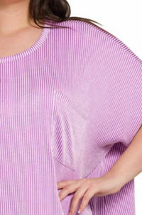 Zenana - Relaxing Ribbed Tee - Plus