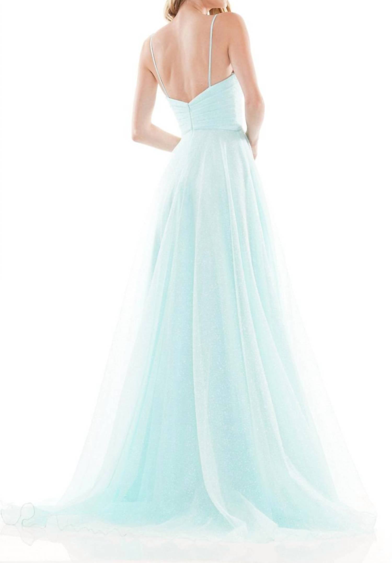 Colors Dress - Glitter Mesh A-line Long Dress