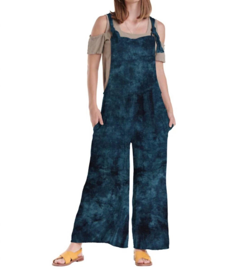 Oh My Gauze! Sabina Cotton Romper in washed sapphire - women's pants