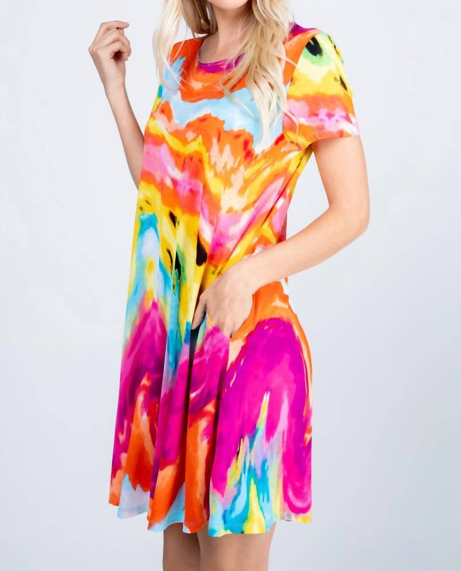 Heimish Usa - Swirling Sunset Swing Dress with Pockets