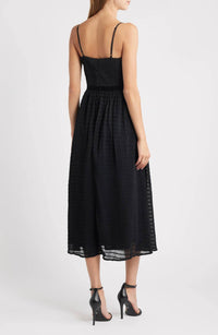 Moon River - Spaghetti Strap Pleated Chiffon Midi Dress