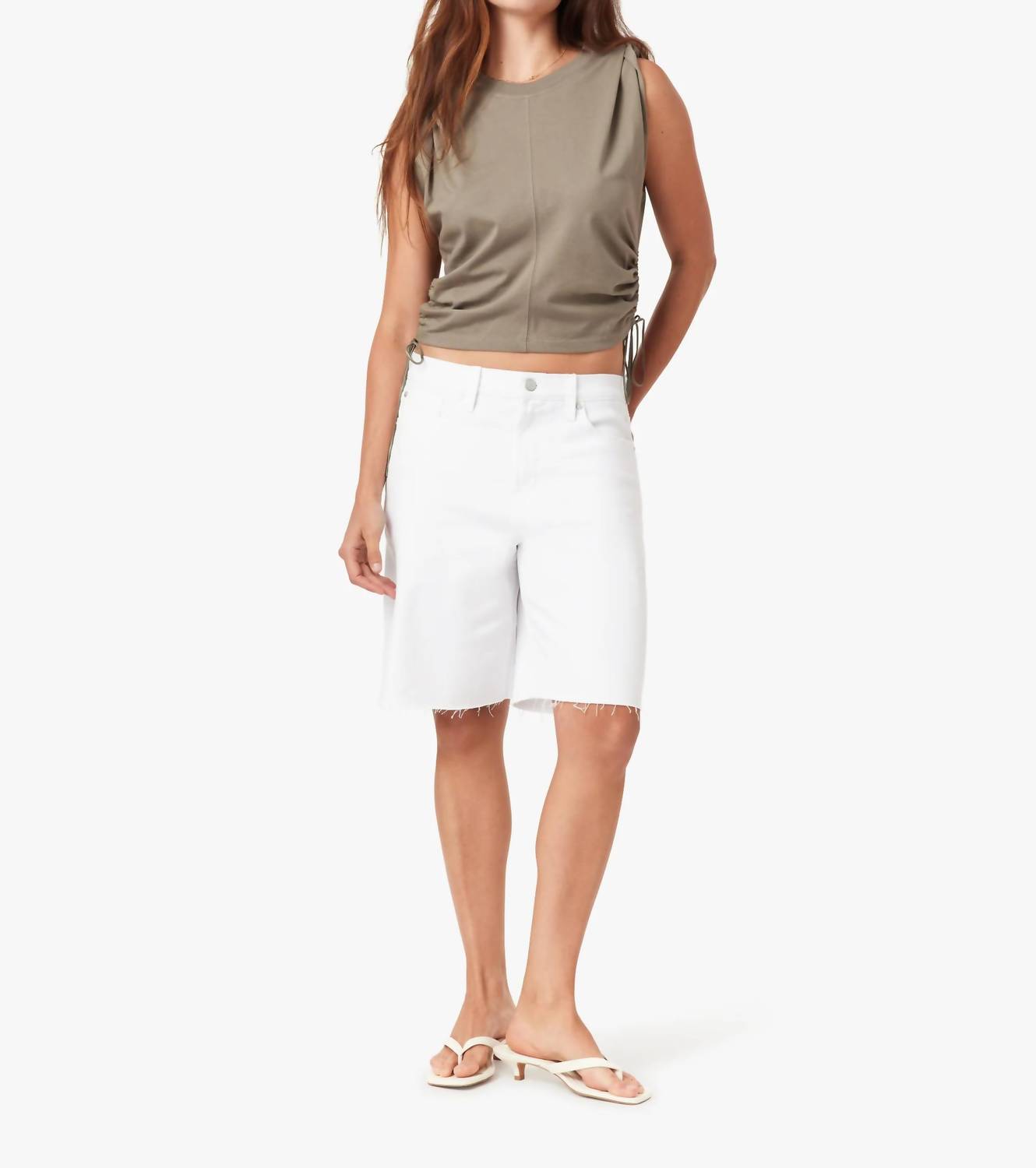 Habitual Joey Easy Long Short in white - women's shorts
