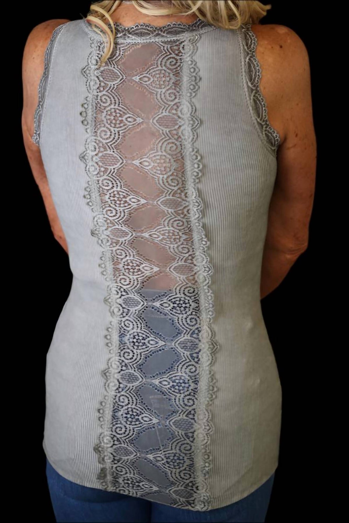 Look Mode Usa - Lace Back Tank Top