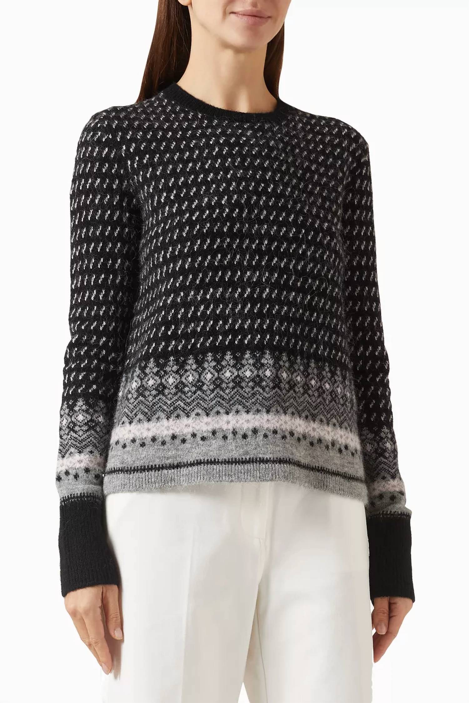 Saint Art Nordic Sweater in black multi - women's sweater