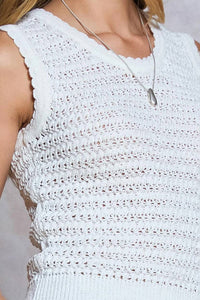 Current Air - Crochet Knit Tank Blouse