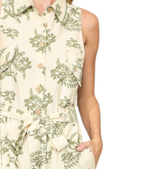 Umgee - Sleeveless Wide Leg Jumpsuit