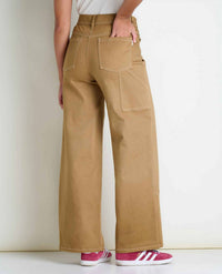 TOAD&CO Balsam Wide Leg Utility Pant in honey brown - women's pants - detail view
